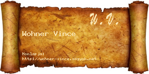 Wohner Vince névjegykártya