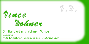 vince wohner business card